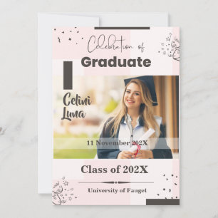 Celebrate Graduation with Modern Beige & Brown  Invitation
