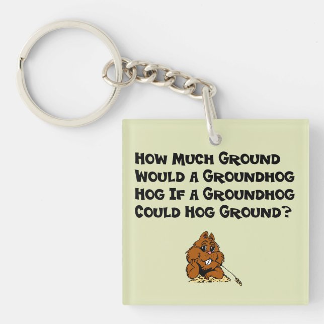 Celebrate Groundhog Day Key Ring (Front)