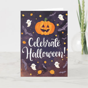 Celebrate Halloween Retro Greeting Card