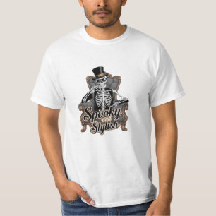Celebrate Halloween with Skeleton-Themed Artwork T-Shirt
