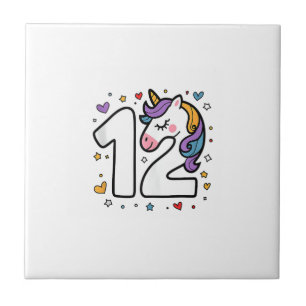 Celebrate Happy 12 Year's Birthday Party For Girl Ceramic Tile