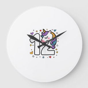 Celebrate Happy 12 Year's Birthday Party For Girl Large Clock