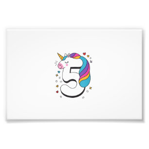 Celebrate Happy 5 Years Old Birthday Party For Gir Photo Print