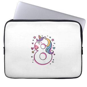 Celebrate Happy 8 Years Old Birthday Party For Gir Laptop Sleeve