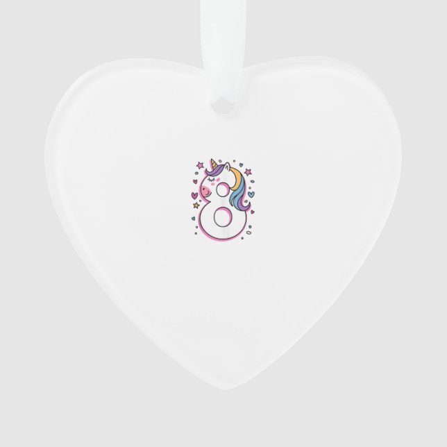 Celebrate Happy 8 Years Old Birthday Party For Gir Ornament (Front)