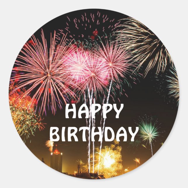Celebrate! Happy Birthday! Classic Round Sticker (Front)