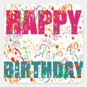 Celebrate Happy Birthday Square Sticker
