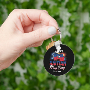 Celebrate Happy Haitian Flag Day Pride T-Shirt Key Ring