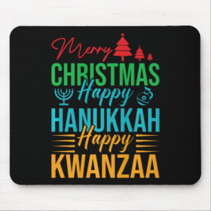 Celebrate Happy Merry Christmas Happy Hanukkah Hap Mouse Pad