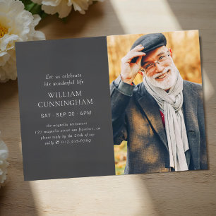 Celebrate His Life Modern Simple Minimalist Photo Postcard