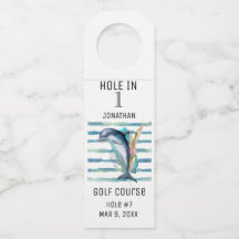 CELEBRATE HOLE IN 1, MARINE LIFE DOLPHIN ART  BOTT