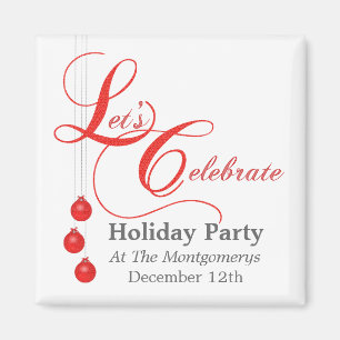 Celebrate Holiday Party, Red Lace Magnet