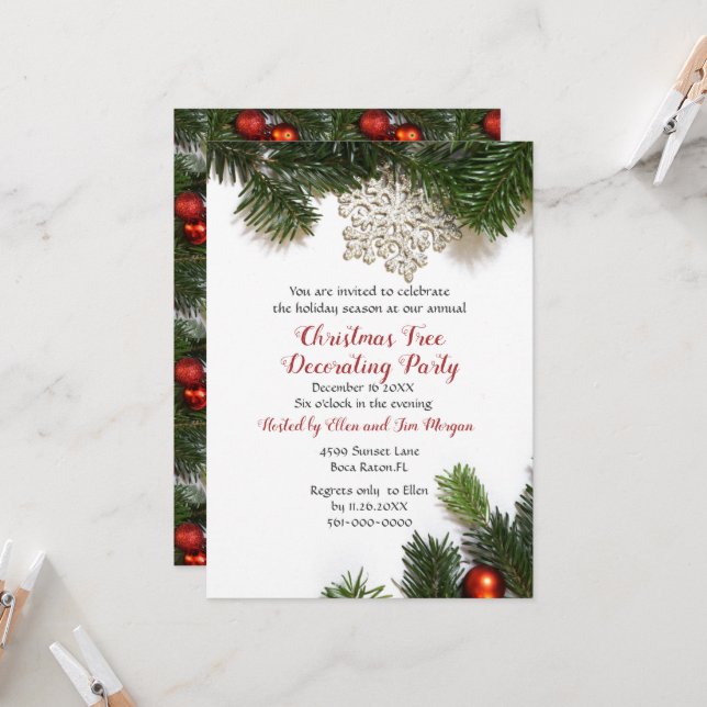 Celebrate Holiday Season Christmas Party  Invitation (Front/Back In Situ)