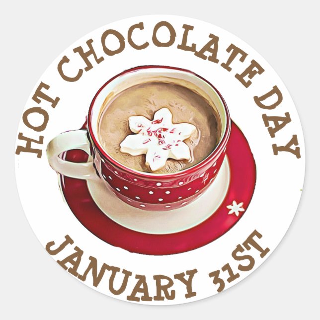 Celebrate Hot Chocolate Day, January 31st stickers (Front)