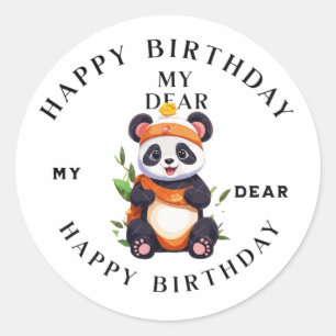 "Celebrate in Style: Happy Birthday Logo Classic Round Sticker