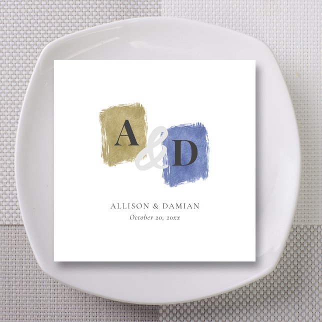 Celebrate in Style! Personalised Monogram Wedding Napkin (Modern Monogrammed Love Story Personalized Wedding Napkins)