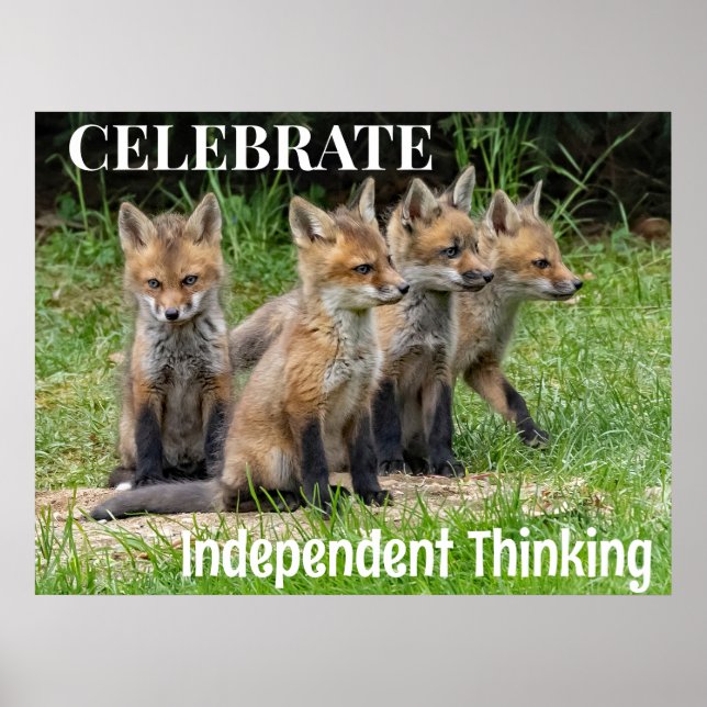 Celebrate Independent Thinking Foxes Poster (Front)