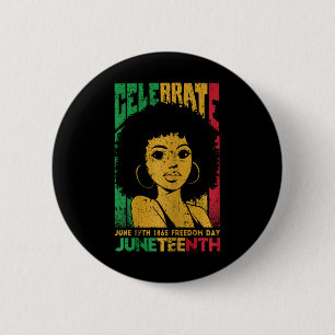 Celebrate June 19th 1865 Juneteenth Black History 6 Cm Round Badge