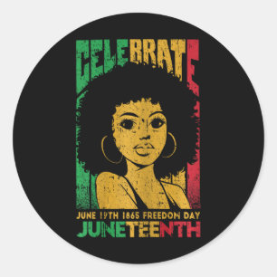 Celebrate June 19th 1865 Juneteenth Black History  Classic Round Sticker
