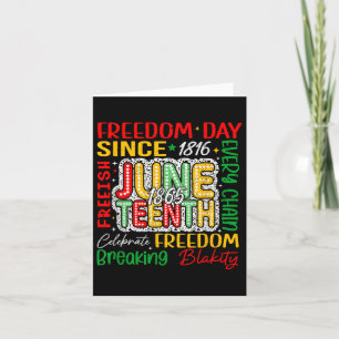 Celebrate Juneteenth 1865 Afro Black American Blac Card