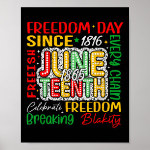 Celebrate Juneteenth 1865 Afro Black American Blac Poster