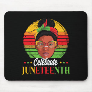 Celebrate Juneteenth 1865 Black Skin Women Indepen Mouse Pad