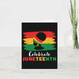 Celebrate Juneteenth Black Women Messy Bun 1865 Em Card