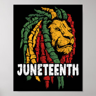 Celebrate Juneteenth Lion African American Freedom Poster
