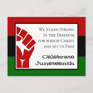 CELEBRATE JUNETEENTH Power Fist Customisable Text Postcard