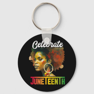 Celebrate Juneteenth Shirt Women African Black His Key Ring