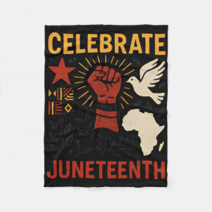 Celebrate Juneteenth Vintage African Black History Fleece Blanket