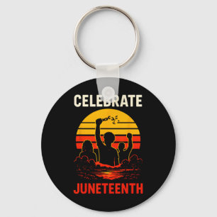 Celebrate Juneteenth Vintage Womens Black History Key Ring