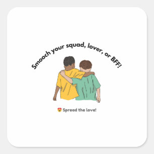 Celebrate Kiss Your Mate Day Square Sticker