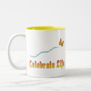 Celebrate Life Butterfly Two-Tone Coffee Mug