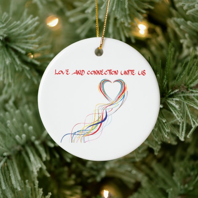Celebrate Love and Connection Design  Ceramic Ornament (Tree)