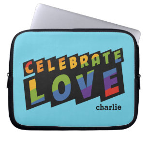 Celebrate Love custom monogram laptop sleeves