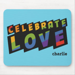 Celebrate Love custom monogram mousepad