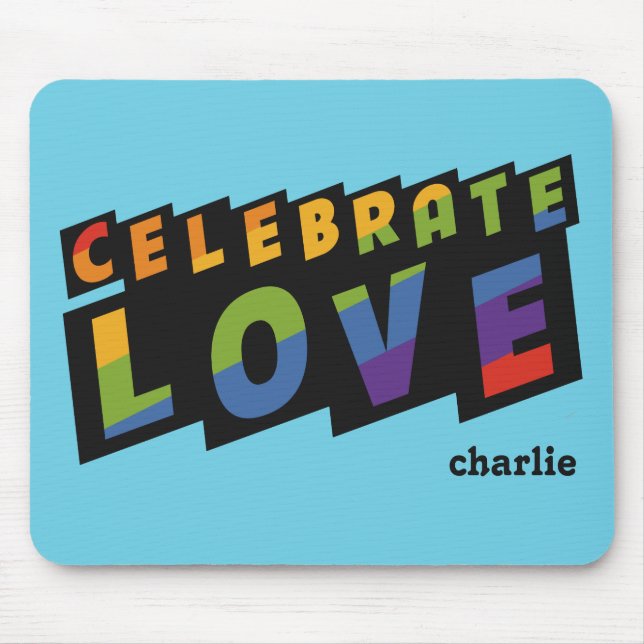 Celebrate Love custom monogram mousepad (Front)
