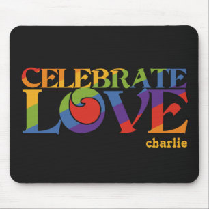 Celebrate Love custom monogram mousepad