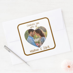 Celebrate Love Own PHOTO Name  Square Sticker