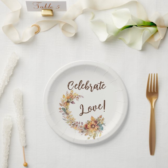 Celebrate Love Paper Plate (Wedding)