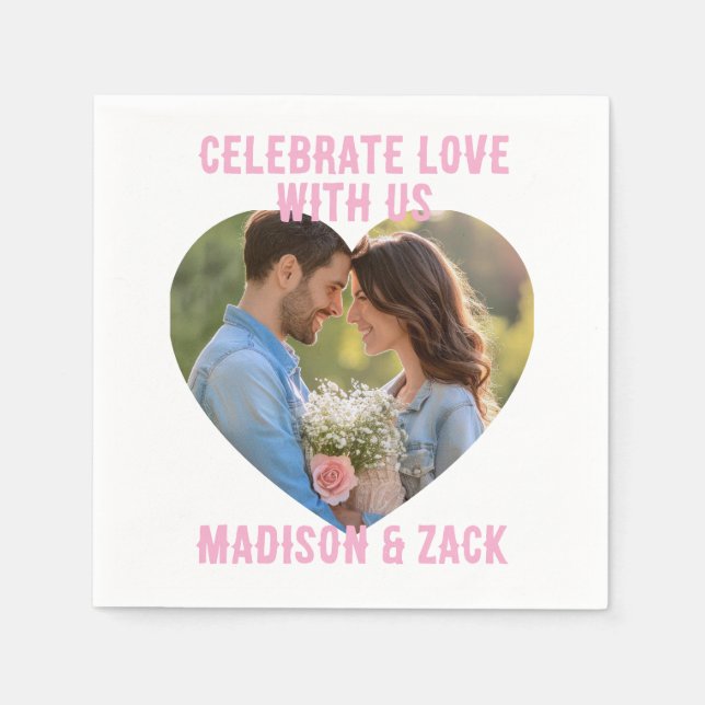 Celebrate Love PHOTO Standard Cocktail Napkin (Front)