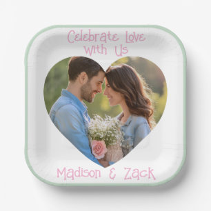 Celebrate Love PHOTO Standard Cocktail Paper Plate