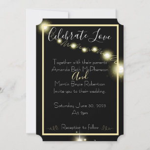 Celebrate Love Simple twinkling wedding Invitation