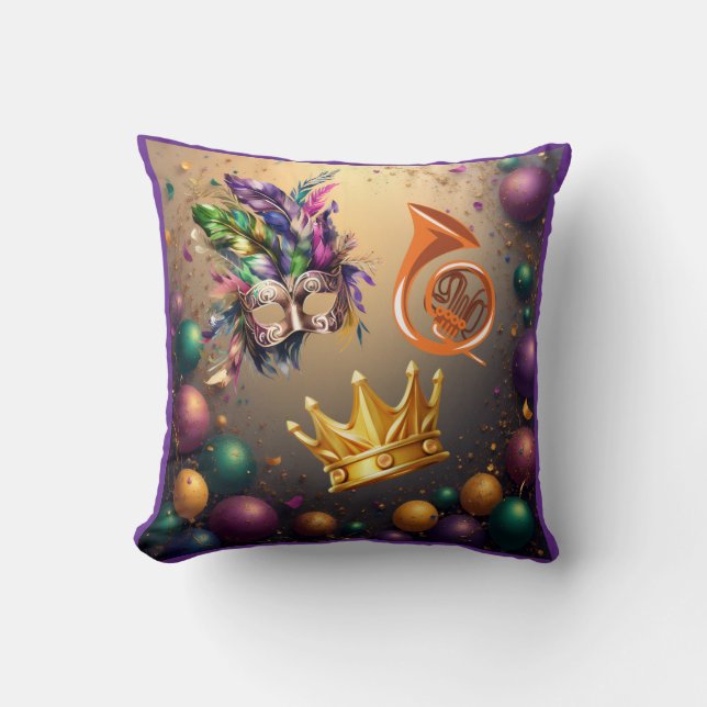 Celebrate Mardi Gras by Sommer Hamilton Cushion (Front)