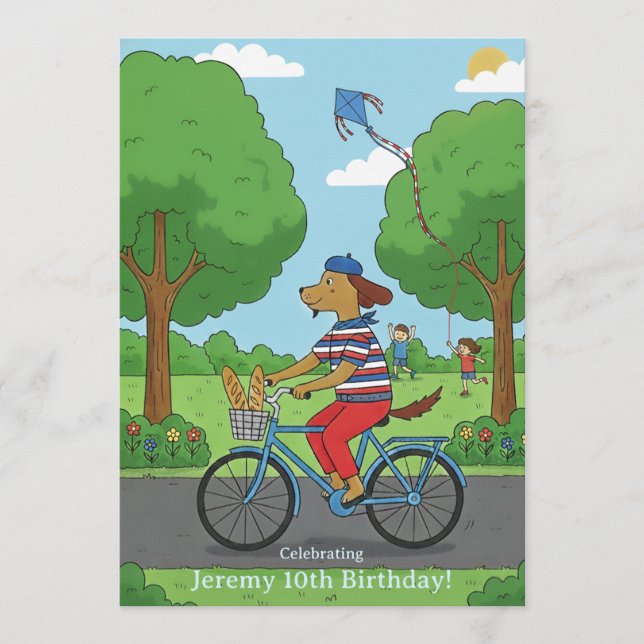 Celebrate Milestone 10th Birthday | Pedal On Over! Invitation (Front)