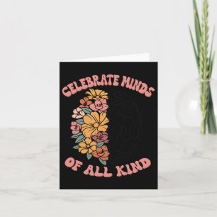 Celebrate Minds Of All Kind Floral Brain Autism Aw Card