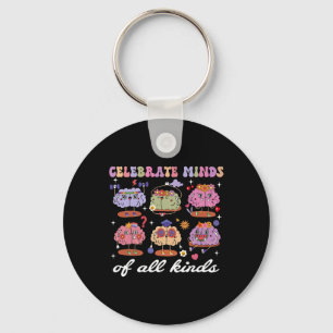 Celebrate Minds Of All Kinds Brains Neurodiversity Key Ring