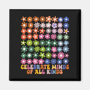 Celebrate Minds Of All Kinds Groovy Flower Autism Magnet