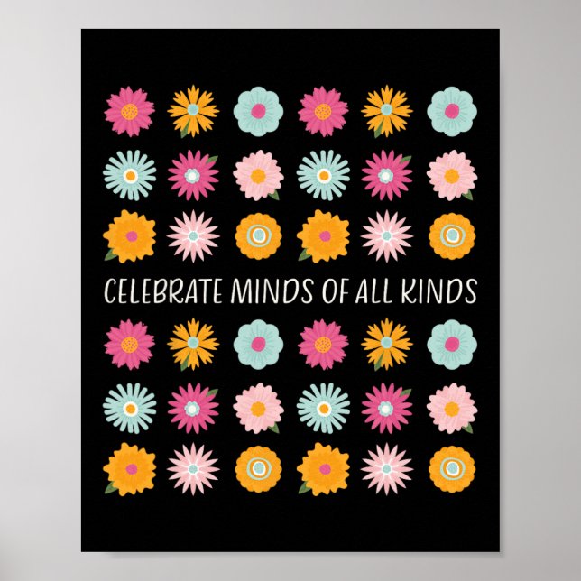 Celebrate Minds Of All Kinds Neurodiversity Adhd A Poster (Front)